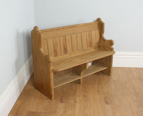 fig 2. Victorian 4ft Pitch Pine Church Pew (Circa 1860 - 1880)