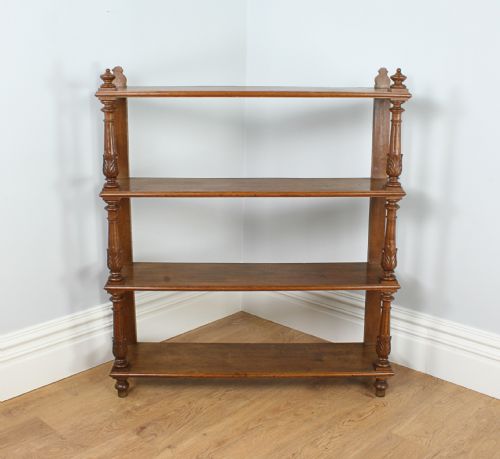 fig 1. French Walnut 3rd Republic Open Bookcase (Circa 1880 - 1900)