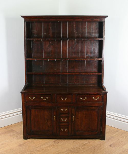 fig 1. Welsh Provincial George III Oak Dresser Base & Rack (Circa 1780 - 1820)