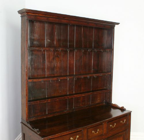 fig 2. Welsh Provincial George III Oak Dresser Base & Rack (Circa 1780 - 1820)