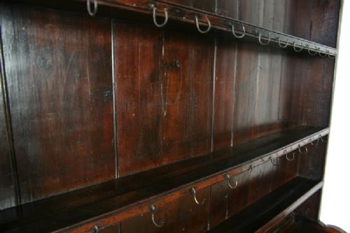 fig 3. Welsh Provincial George III Oak Dresser Base & Rack (Circa 1780 - 1820)