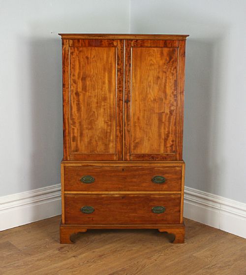 fig 1. Small George III Mahogany Two Door Linen Press Hanging Cupboard (Circa 1780 - 1820)