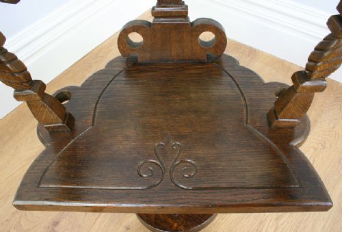 fig 5. Victorian Celtic Scottish Arts & Crafts Oak Revolving Office Armchair (Circa 1900)