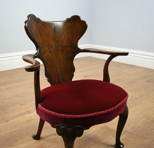 fig 1. Edwardian Walnut Office Armchair (Circa 1901 - 1910)