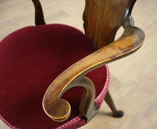 fig 4. Edwardian Walnut Office Armchair (Circa 1901 - 1910)