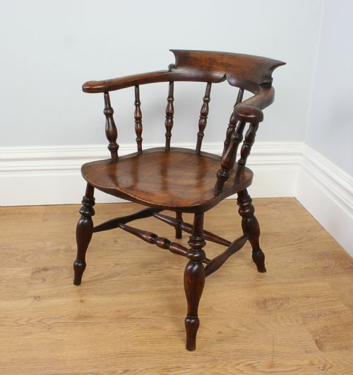 fig 2. Ash & Elm Victorian Smokers Bow Captains Armchair (Circa 1880)