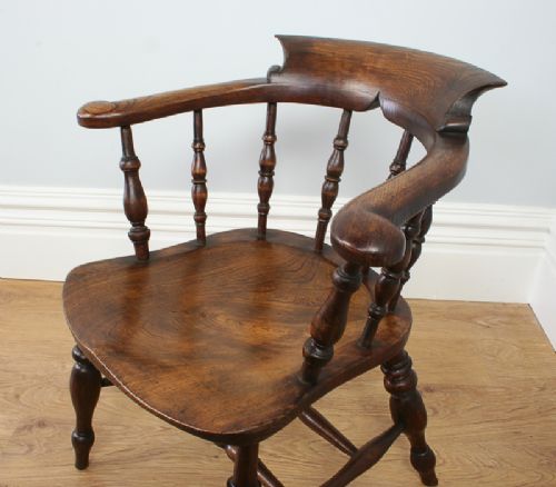fig 5. Ash & Elm Victorian Smokers Bow Captains Armchair (Circa 1880)