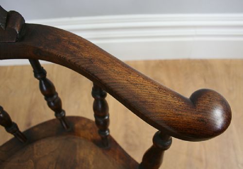 fig 7. Ash & Elm Victorian Smokers Bow Captains Armchair (Circa 1880)