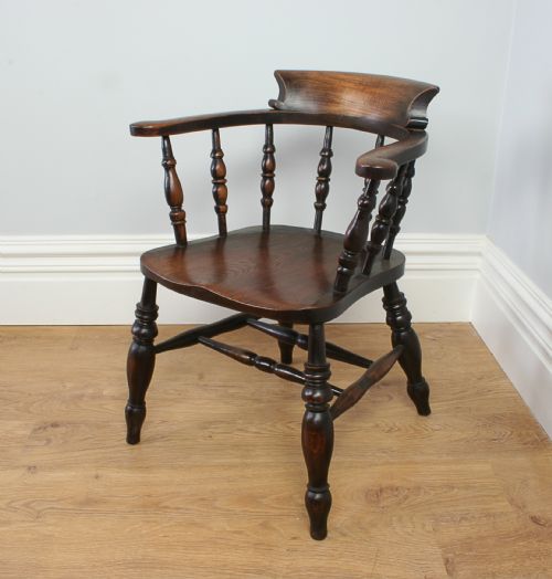 fig 2. Ash & Elm Victorian Smokers’ Bow Captains Armchair (Circa 1880)