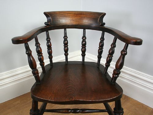 fig 4. Ash & Elm Victorian Smokers’ Bow Captains Armchair (Circa 1880)