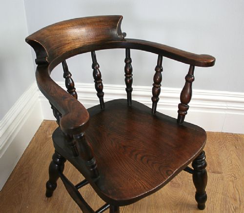 fig 3. Ash & Elm Victorian Smokers’ Bow Captains Armchair (Circa 1880)