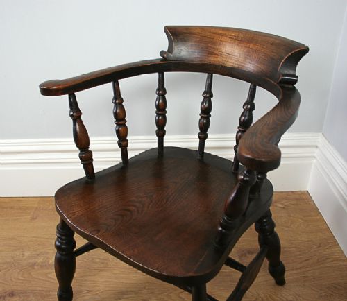 fig 5. Ash & Elm Victorian Smokers’ Bow Captains Armchair (Circa 1880)