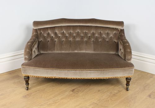 fig 1. Victorian Shoolbred & Co. Rosewood Two Seat Upholstered Couch (Circa 1860 - 1890)