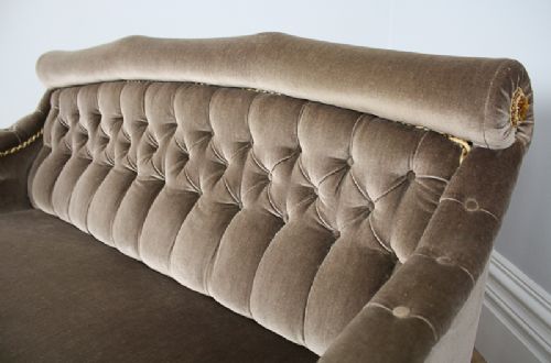 fig 4. Victorian Shoolbred & Co. Rosewood Two Seat Upholstered Couch (Circa 1860 - 1890)