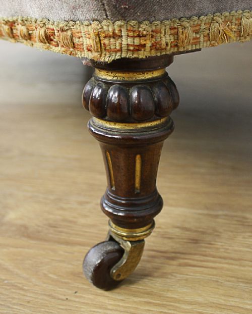 fig 7. Victorian Shoolbred & Co. Rosewood Two Seat Upholstered Couch (Circa 1860 - 1890)