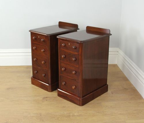 Pair of Victorian Mahogany Bedside Chests Tables (Circa 1860 - 1880)