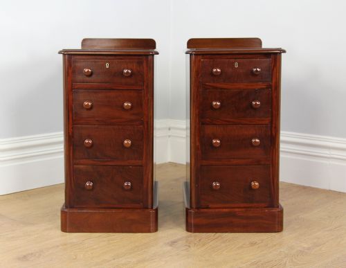 fig 2. Pair of Victorian Mahogany Bedside Chests Tables (Circa 1860 - 1880)