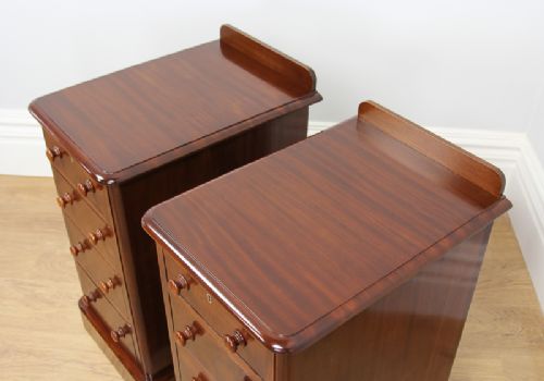 fig 5. Pair of Victorian Mahogany Bedside Chests Tables (Circa 1860 - 1880)
