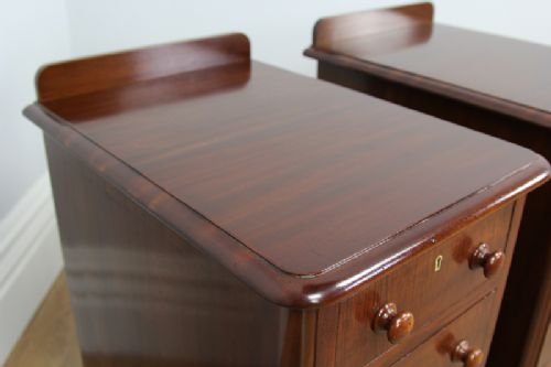 fig 7. Pair of Victorian Mahogany Bedside Chests Tables (Circa 1860 - 1880)