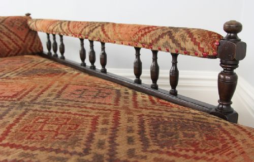 fig 6. Edwardian Metamorphic Rail-back Beech Chaise Longue Bed (Circa 1901 - 1910)