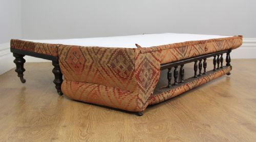 fig 7. Edwardian Metamorphic Rail-back Beech Chaise Longue Bed (Circa 1901 - 1910)