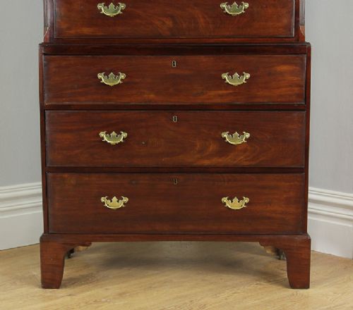 fig 2. English George III Mahogany Chippendale Influenced Chest on Chest (Circa 1780 - 1820)