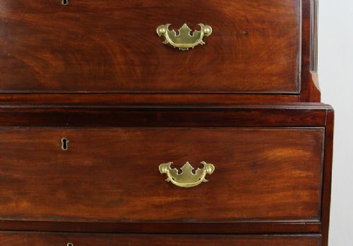 fig 6. English George III Mahogany Chippendale Influenced Chest on Chest (Circa 1780 - 1820)