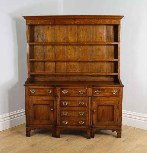 fig 1. Anglesey Breakfront George III Oak Dresser Base & Rack (Circa 1790 - 1820)