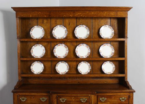 fig 2. Anglesey Breakfront George III Oak Dresser Base & Rack (Circa 1790 - 1820)