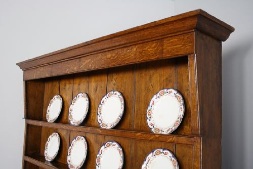 fig 4. Anglesey Breakfront George III Oak Dresser Base & Rack (Circa 1790 - 1820)