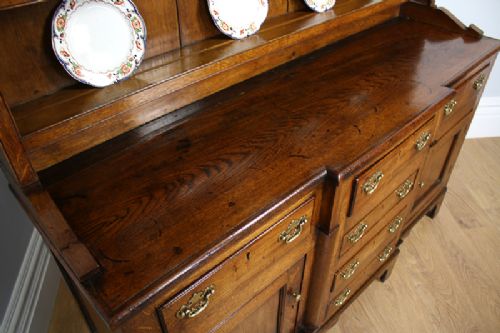 fig 5. Anglesey Breakfront George III Oak Dresser Base & Rack (Circa 1790 - 1820)