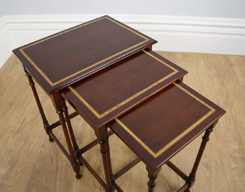 fig 2. Edwardian Set of Three Mahogany Inlaid Nest of Tables (Circa 1901 - 1910)