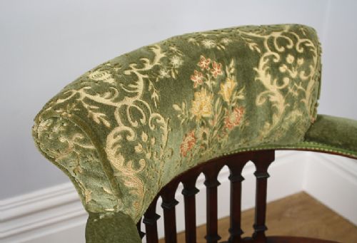 fig 8. Victorian Mahogany Upholstered Revolving Office Armchair (Circa 1860 - 1890)