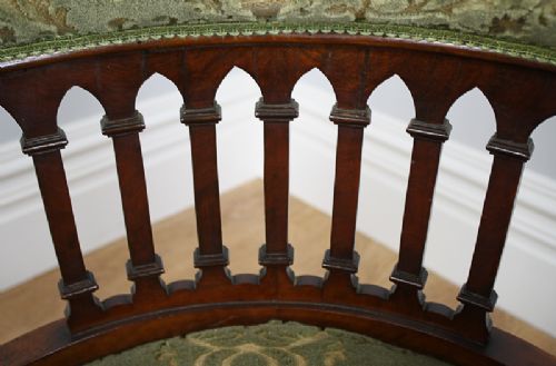 fig 9. Victorian Mahogany Upholstered Revolving Office Armchair (Circa 1860 - 1890)