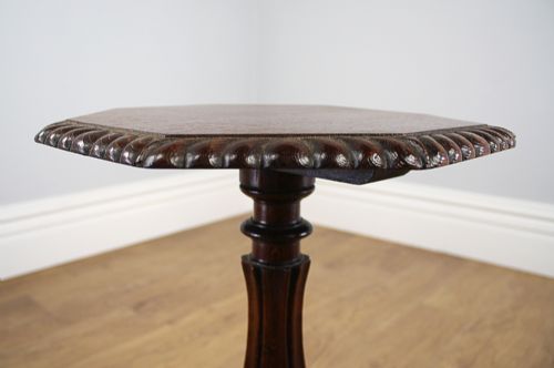 fig 5. Small Victorian Carved Oak Tripod Wine Table (Circa 1880)