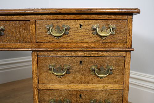 fig 3. Victorian Oak & Leather Pedestal Desk (Circa 1880)