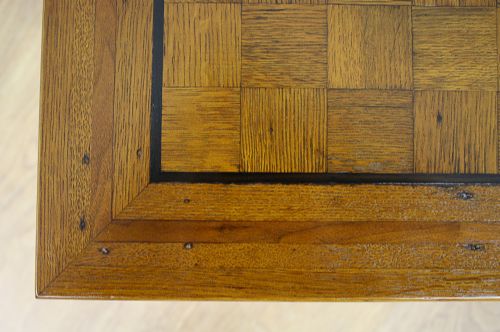 fig 5. Arts & Crafts Set of Three Oak Parquetry Inlaid Nest of Tables (Circa 1880 - 1910)