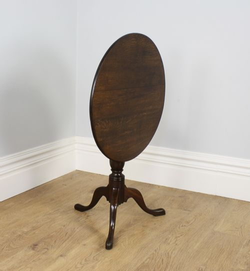 fig 1. George III Oak English Tilt Top Tripod Table (Circa 1760 - 1780)