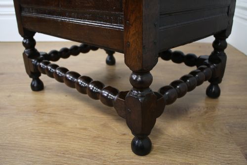fig 4. Rare Charles II Oak Close Box Stool (Circa 1660)