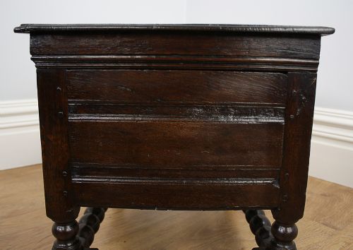 fig 6. Rare Charles II Oak Close Box Stool (Circa 1660)