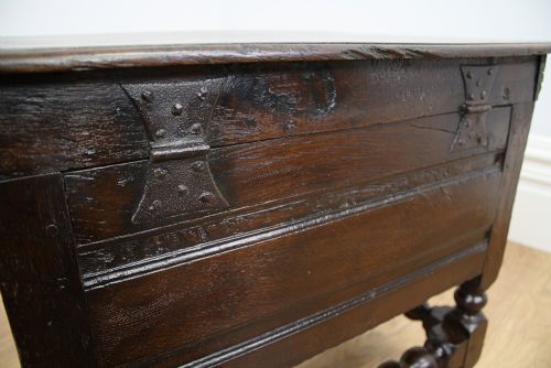 fig 8. Rare Charles II Oak Close Box Stool (Circa 1660)
