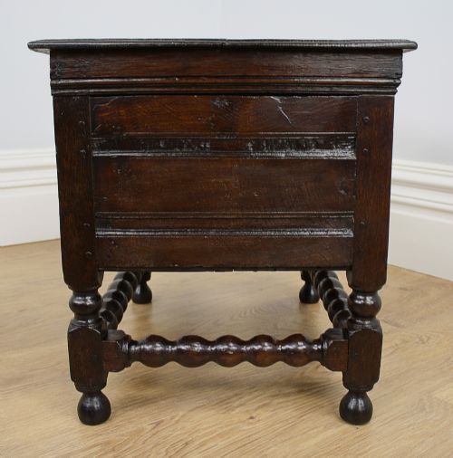 fig 9. Rare Charles II Oak Close Box Stool (Circa 1660)