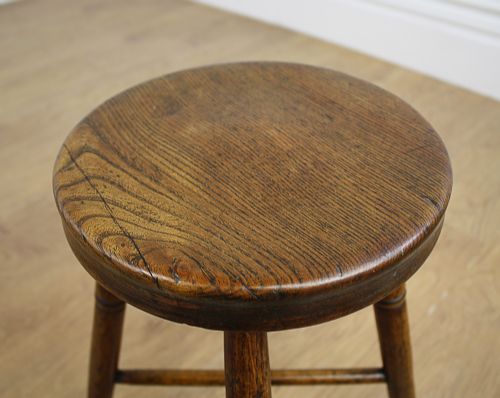 fig 2. Victorian Elm & Ash Farmhouse Kitchen Stool (Circa 1860 - 1880)