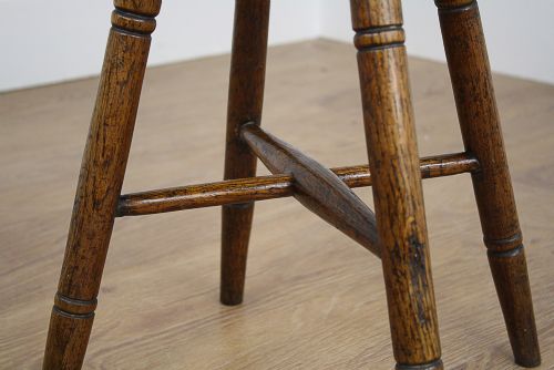 fig 3. Victorian Elm & Ash Farmhouse Kitchen Stool (Circa 1860 - 1880)