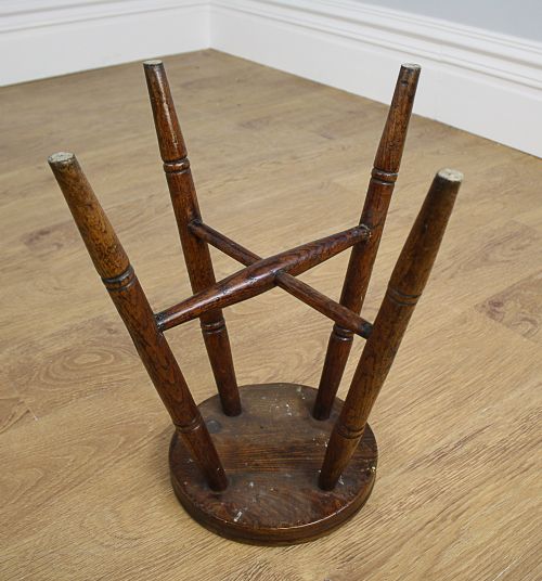fig 7. Victorian Elm & Ash Farmhouse Kitchen Stool (Circa 1860 - 1880)