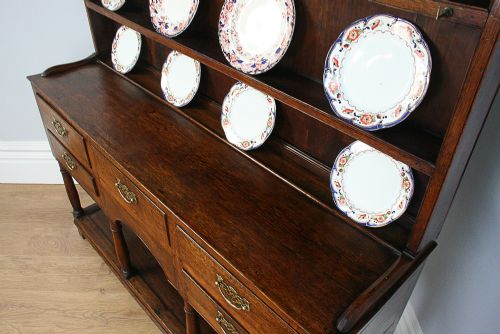 fig 6. Welsh George III Oak Pot Board Dresser Base & Rack (Circa 1780)
