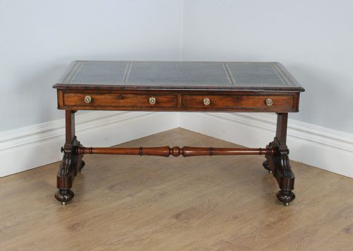 fig 1. William IV Rosewood & Leather Writing Library Table (Circa 1830 - 1840)