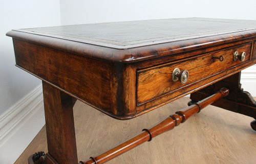 fig 6. William IV Rosewood & Leather Writing Library Table (Circa 1830 - 1840)