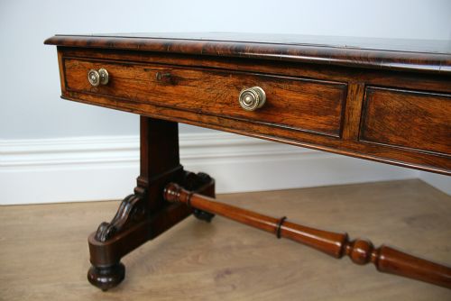 fig 7. William IV Rosewood & Leather Writing Library Table (Circa 1830 - 1840)