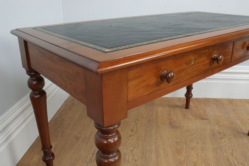 fig 6. Victorian Mahogany 4ft Leather Writing Table (Circa 1860 - 1880)